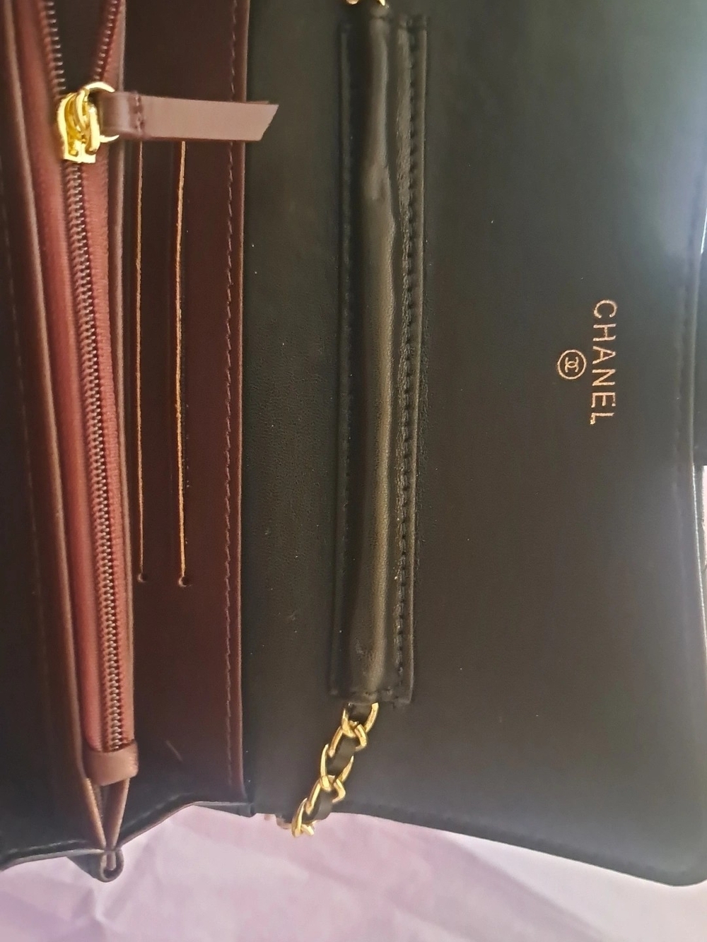 Timeless Black Quilted Leather Crossbody with Gold CC - Picture 3 of 5